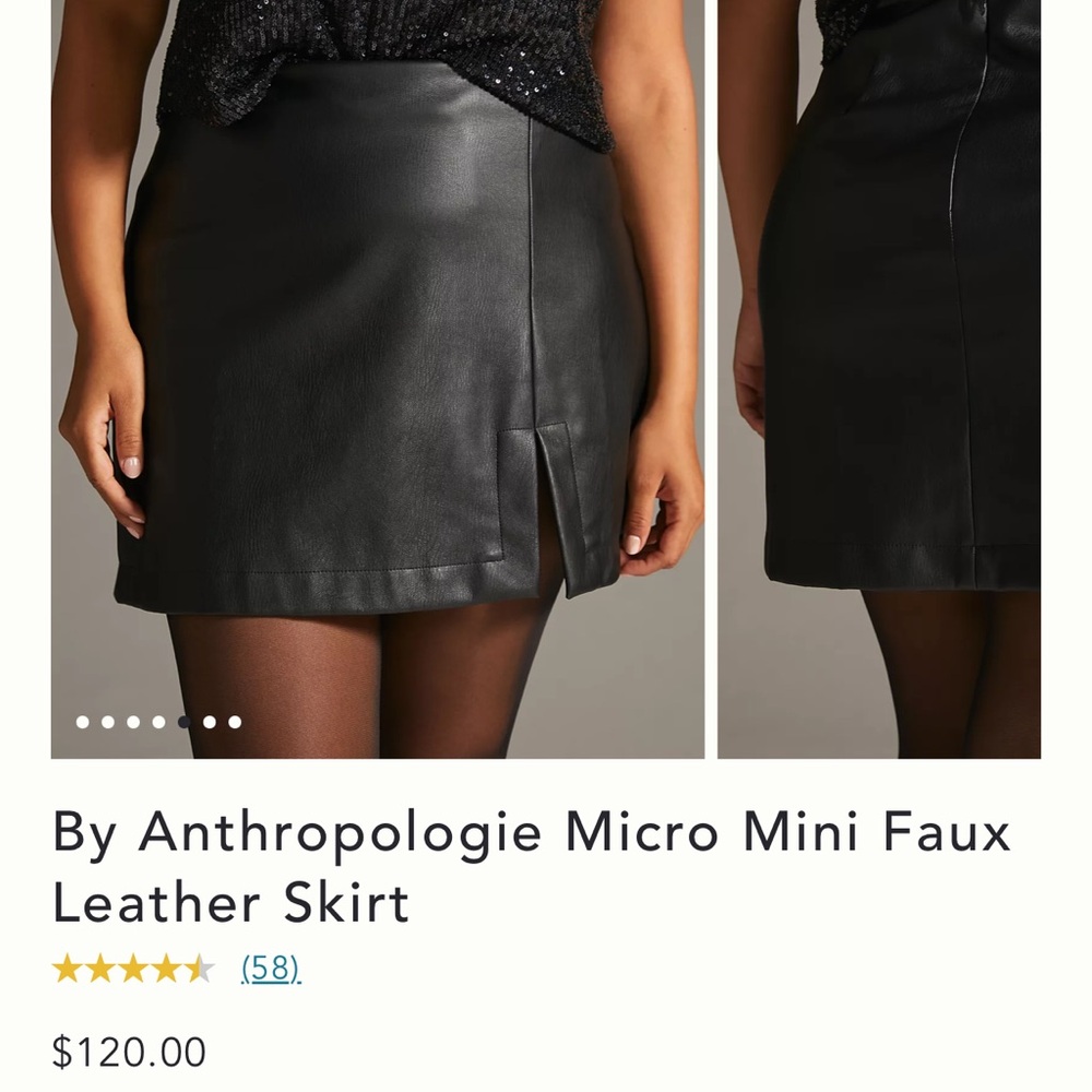 NWT Anthro Faux Leather Mini Skirt